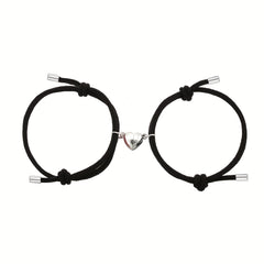 2pcs Love Heart Magnet Buckle Bracelets Couple Set Accessories