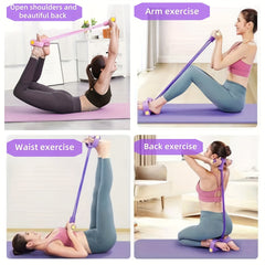 5pcs Yoga Fitness Set: Stretch Rope, Slimming Clamp, Yoga Ring, Resistance Rope