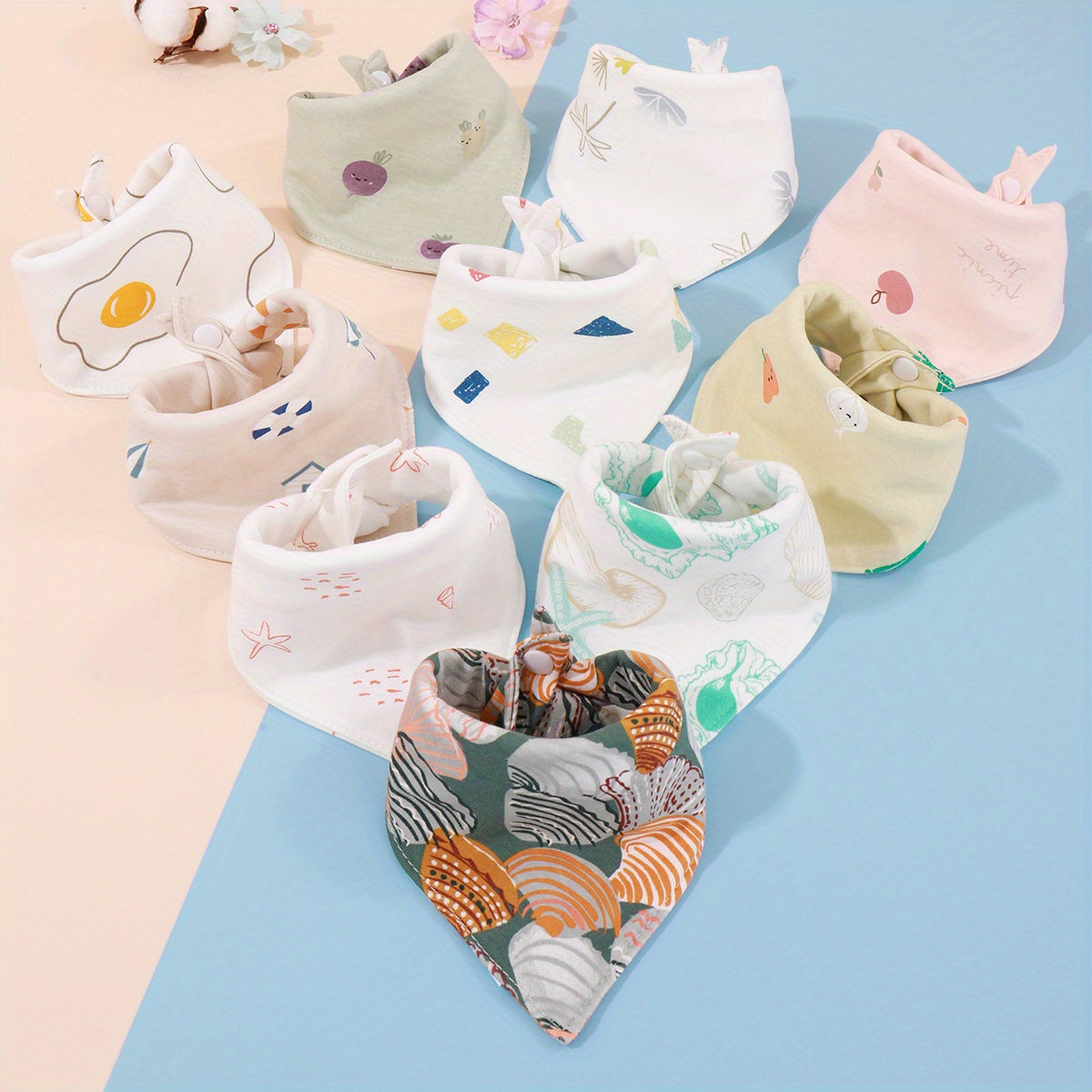 2pcs 3pcs 5pcs Random Baby Bibs Kids Bandana Bibs Newborn Feeding Bibs