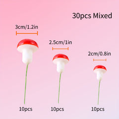 30pcs Colorful Mini Foam Mushrooms DIY Christmas Decorations