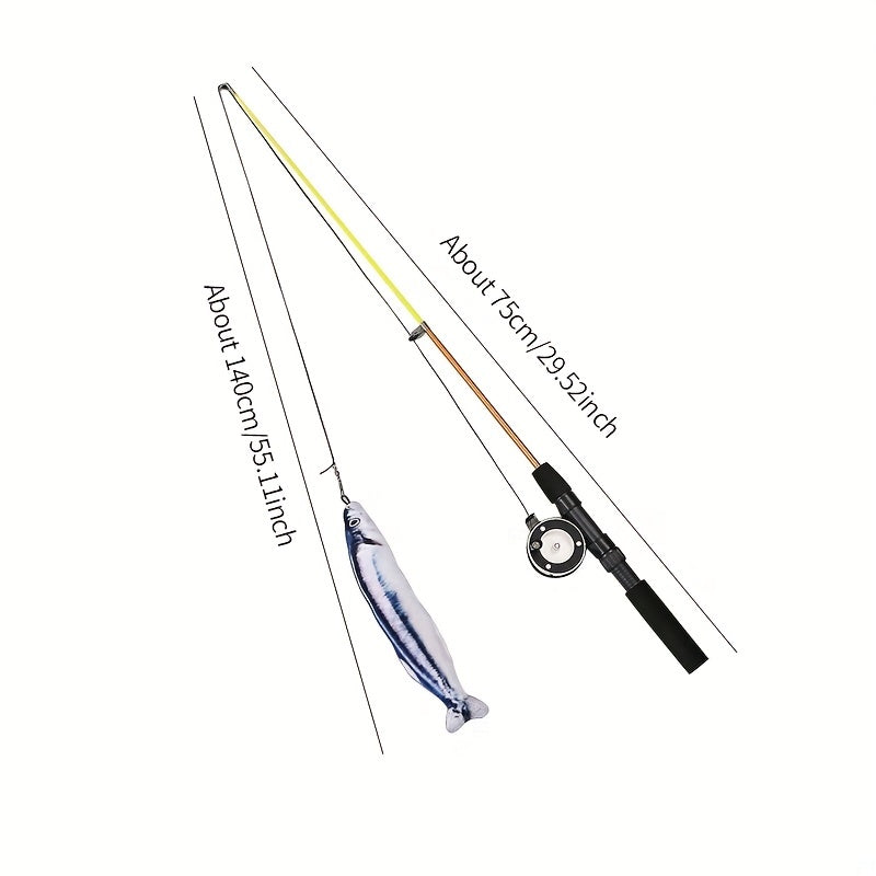 Interactive Cat Feather Teaser Wand with Replacement Heads