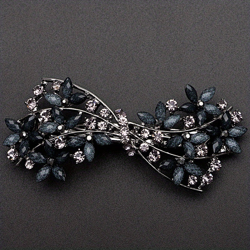 Retro Floral Hair Clip Rhinestone Daisies Barrette