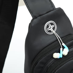 Men's Crossbody Bag Multifunctional Shoulder Bag With Earphone Hole