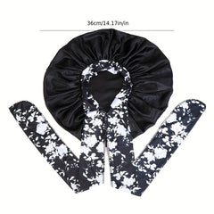 Boho Flower Print Satin Hair Bonnet for Women