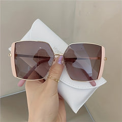 Oversized Cat Eye Sunglasses Gradient Lens Geometric Frame Shield UV400
