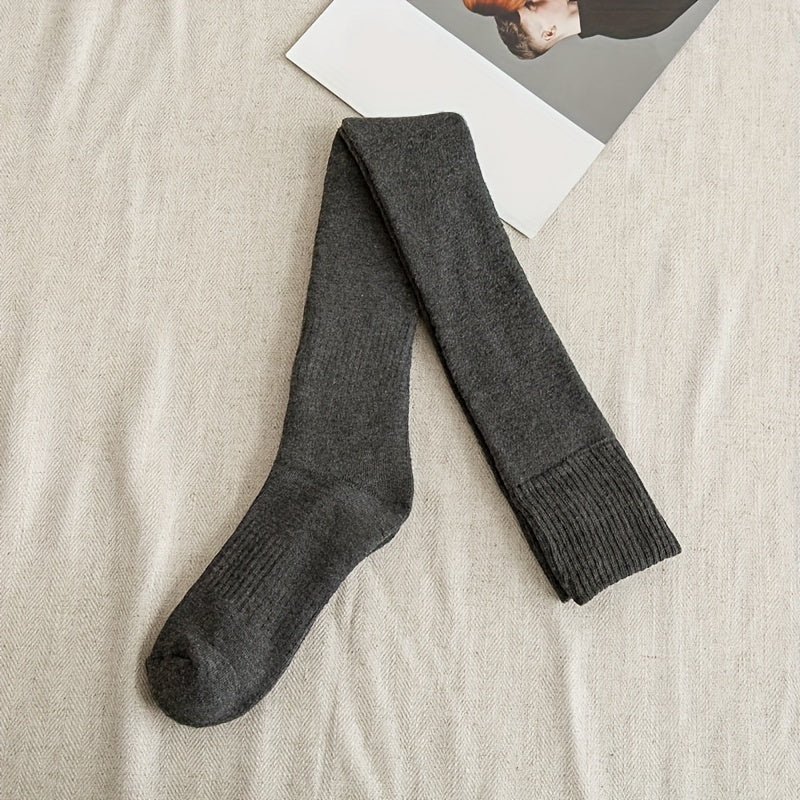 Solid Thigh High Socks Over The Knee Stockings Women's Hosiery
