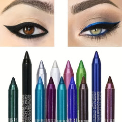 14 Colors Eyeliner Pen Matte Metallic Lustrous Smokey Waterproof Cosmetics