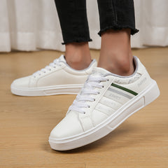 Retro Letter & Stripes Faux Leather Skate Shoes