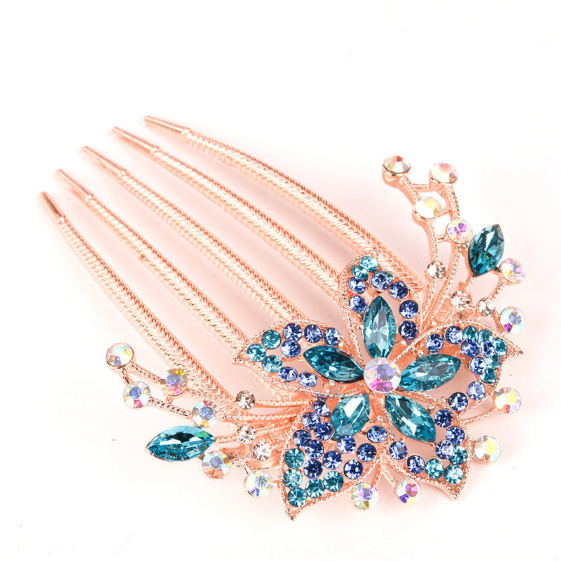 Rhinestone Flower Hair Clip Comb Wedding Headpiece Bridal Hair Accessories