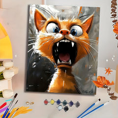 DIY Painting Kit Fierce Cat for Beginners