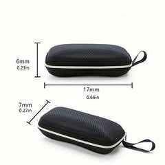 Geometric Print Textured Glasses Case with Zipper