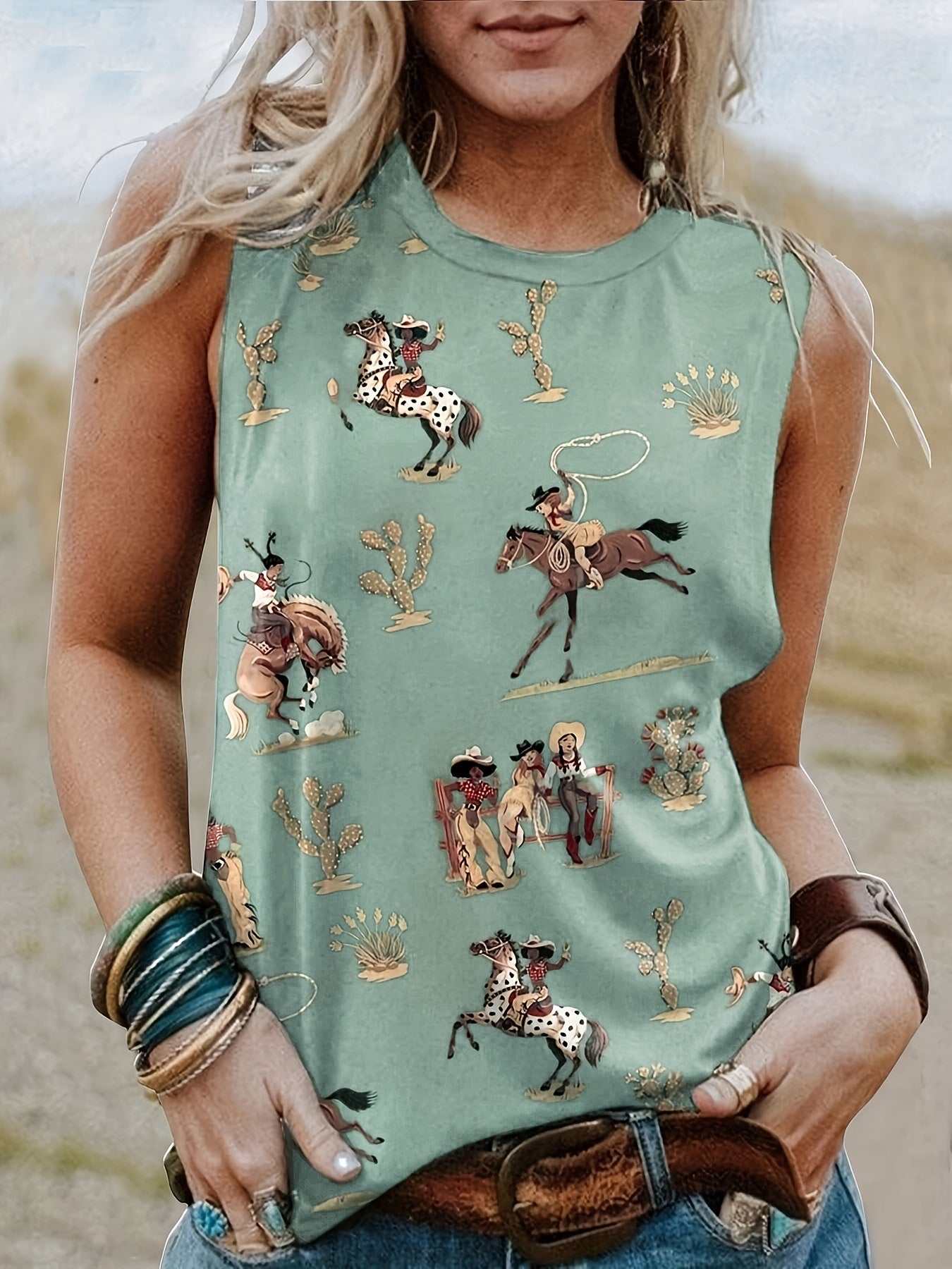  Western Style Tank Top