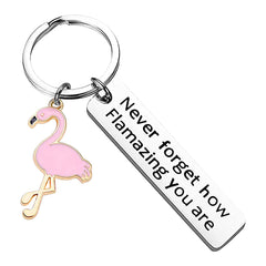 Motivational Flamingo Keychain Never Forget How Flamazing You Are