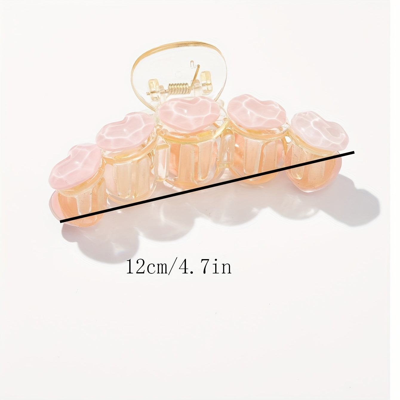 Colorful Heart Decor Hair Claw Style Hair Claw Nonslip Ponytail Holder