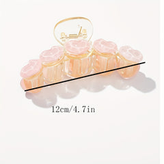 Colorful Heart Decor Hair Claw Style Hair Claw Nonslip Ponytail Holder