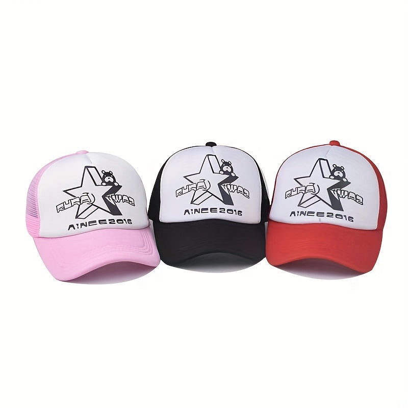 Star & Bear Graphic Mesh Baseball Cap