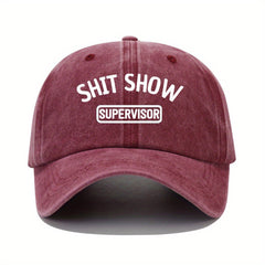 Adjustable Mens Top Peaked Cap SHIT SHOW Printing