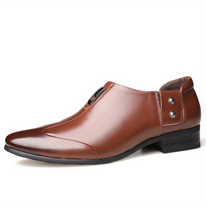 Men's Block Pointed Toe Dress Shoes for Wedding Business Party