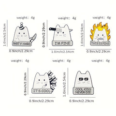 Funny Cat Enamel Lapel Pin Brooch for Men