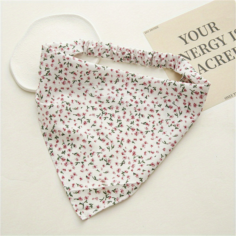 Floral Fabric Bandana Stretchy Triangle Towel Head Scarf Hair Accessory