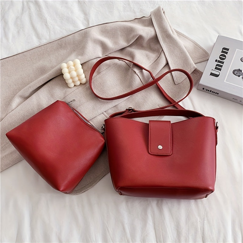 Minimalist Shoulder Bag with Purse for Work