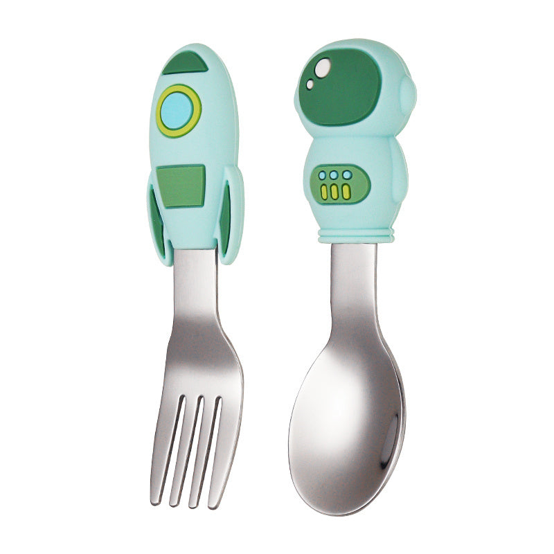 Space Themed Astronaut Rocket Fork and Spoon Set
