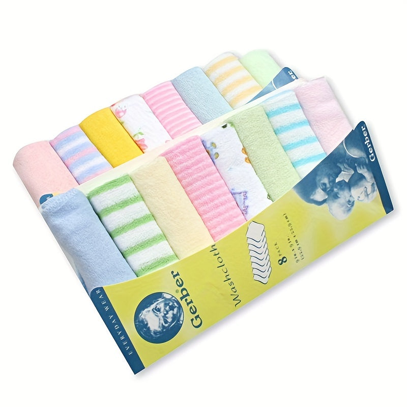 Infant Square Towel Bib Handkerchief Baby Washcloth Eight Bath Towels