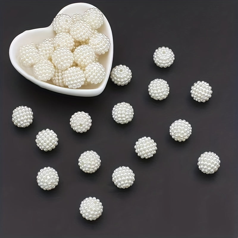 10pcs Acrylic Pearl Beaded Ball DIY Jewelry Making Material