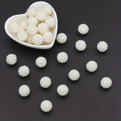10pcs Acrylic Pearl Beaded Ball DIY Jewelry Making Material