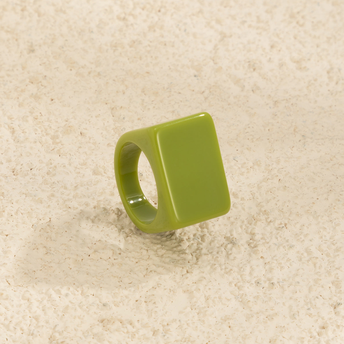 Colorful Square Resin Ring Chunky Stackable Joint Ring
