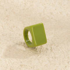 Colorful Square Resin Ring Chunky Stackable Joint Ring