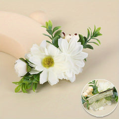 Boho Rose Side Comb Floral Hair Accessory