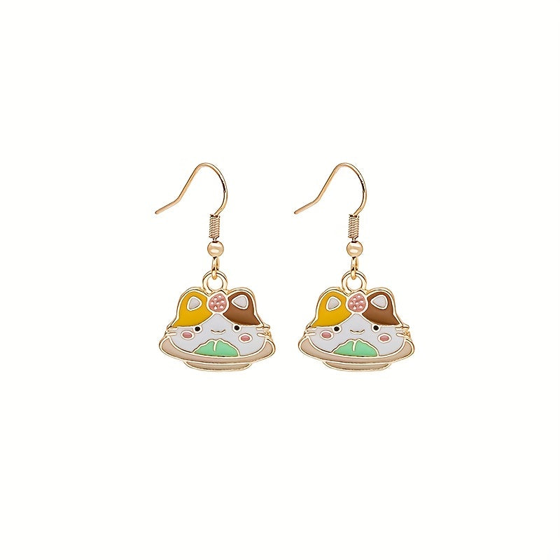 Teacup Cat Earrings Lovely Kitty In A Coffee Cup Accessories