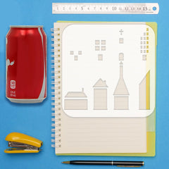 4pcs PET Hollow Out Drawing Stencils + 1pc Scrapbook Kit