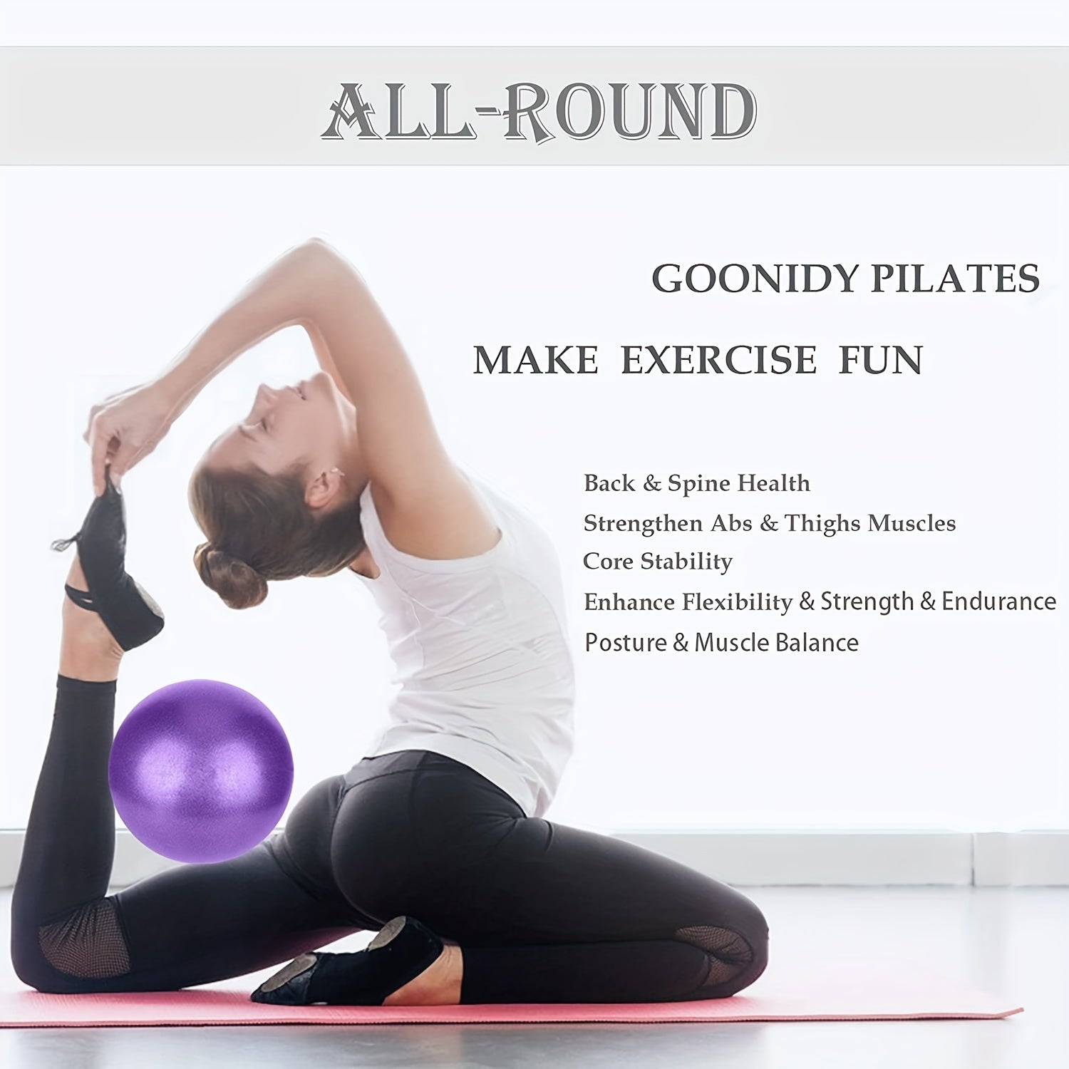 Pilates Mini Exercise Ball and Massage Stretch Ring Set for Workouts