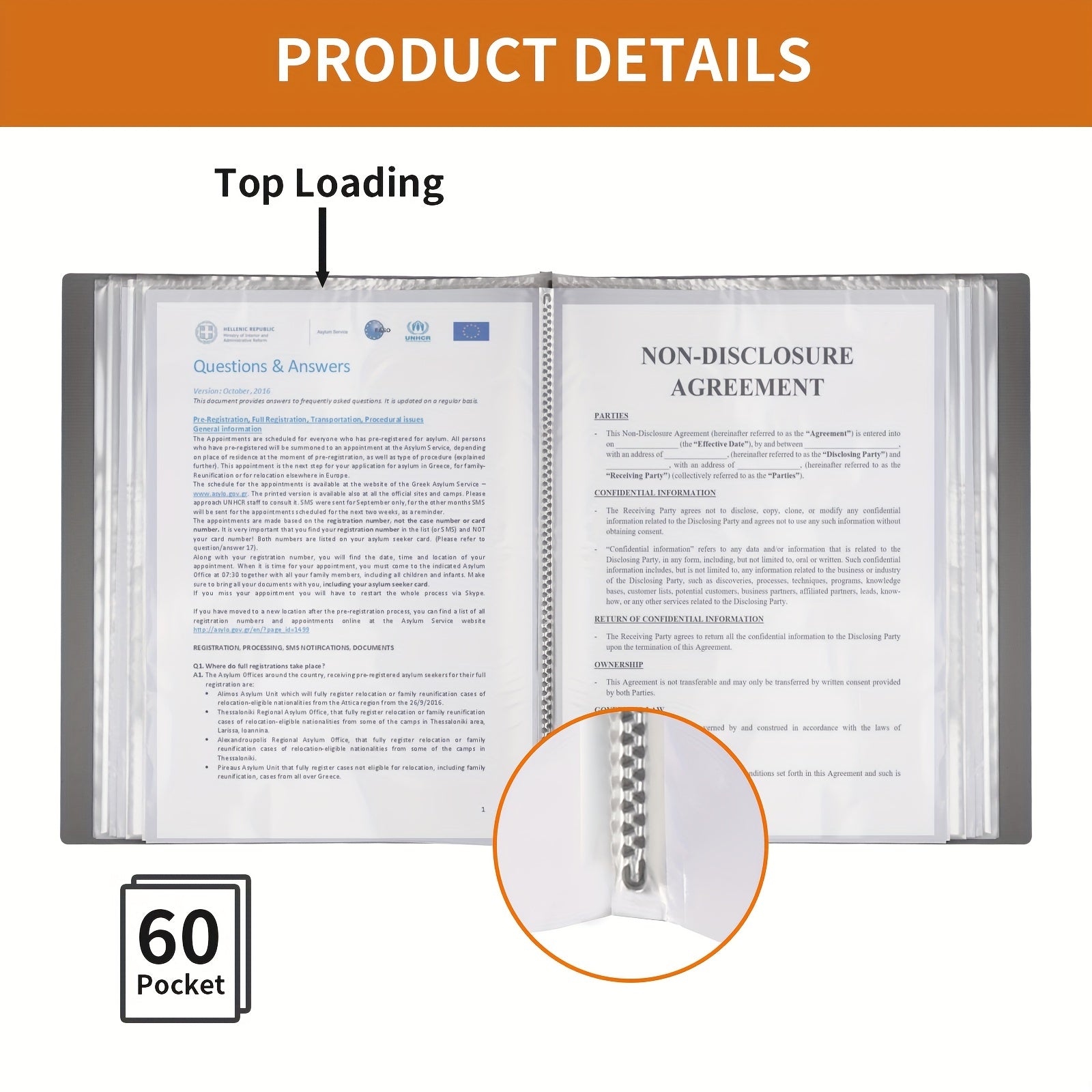 60 Pocket 8.5X11 Binder with Plastic Sleeves