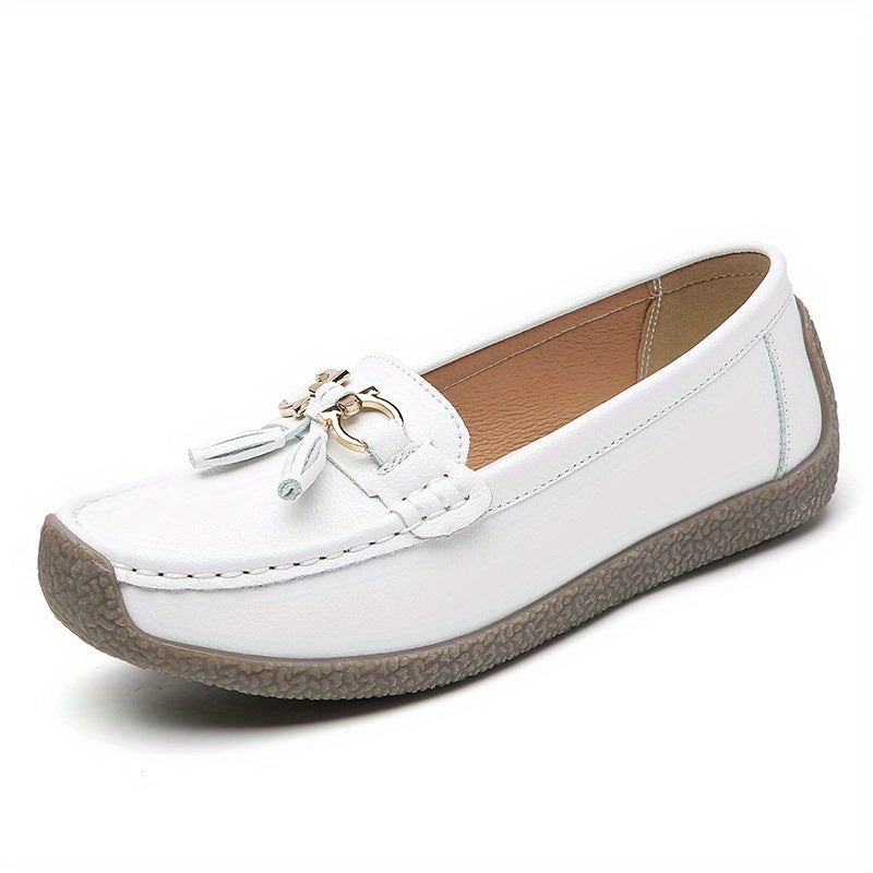 Women's Metal Hollow Loafers Slip-on Lightweight Casual Spring Shoes