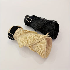 Straw Tassel Visor Hat UV Protection Lightweight