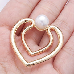 Heart Shape Scarf Buckle Faux Pearls Clothings Accessories