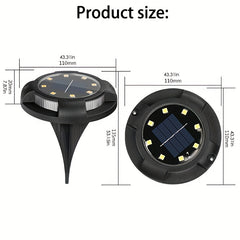 Solar Floor Mounted Light 8 LED Beads PC Waterproof Material G