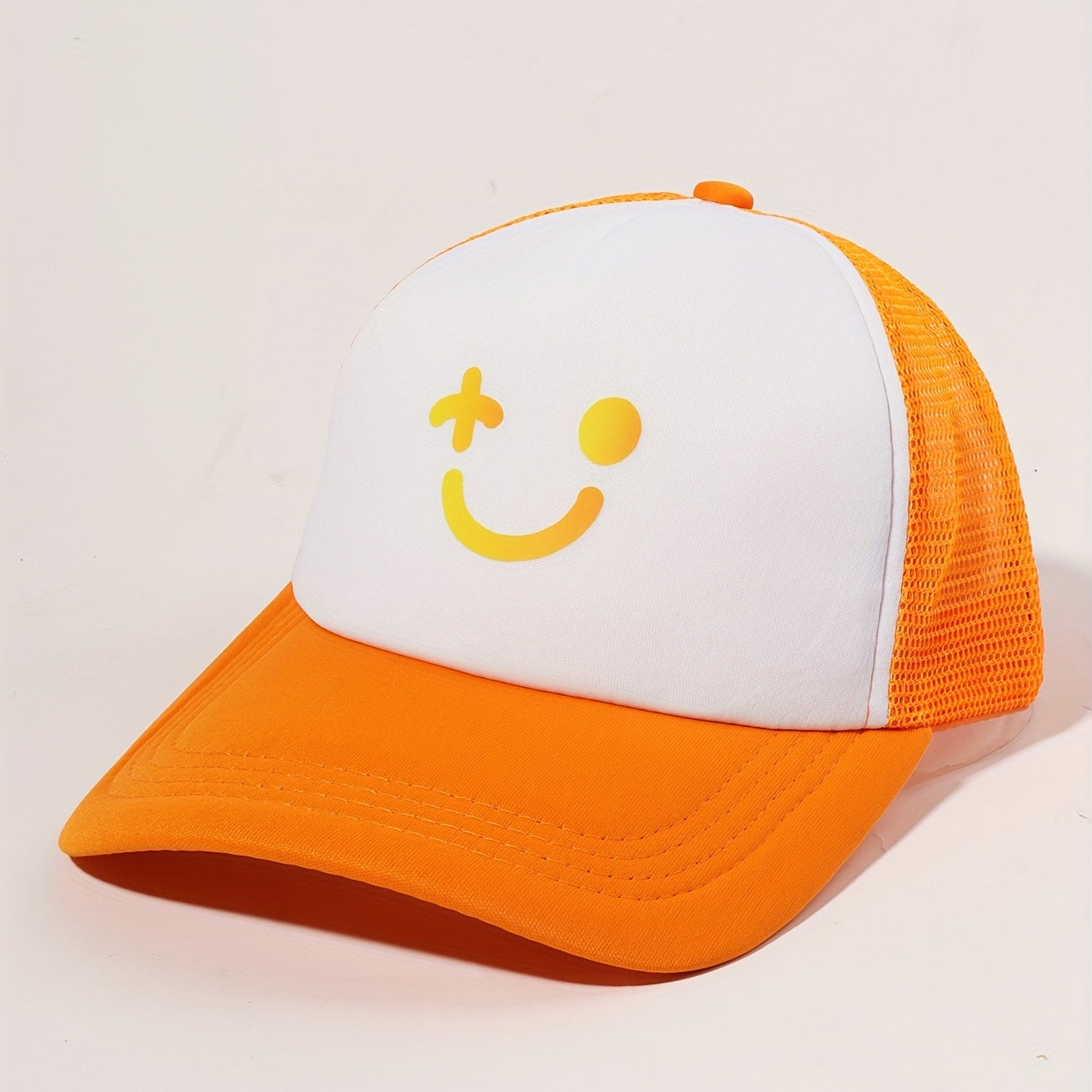 Printed Trucker Hat Block Baseball Cap Adjustable Mesh Sunshade Dad Hat