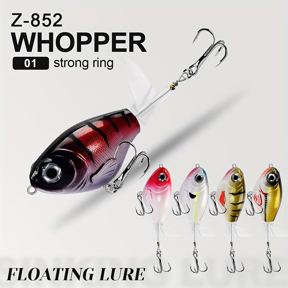 5pcs Whopper Popper Topwater Fishing Lure Hard Soft Rota Bait Plopper