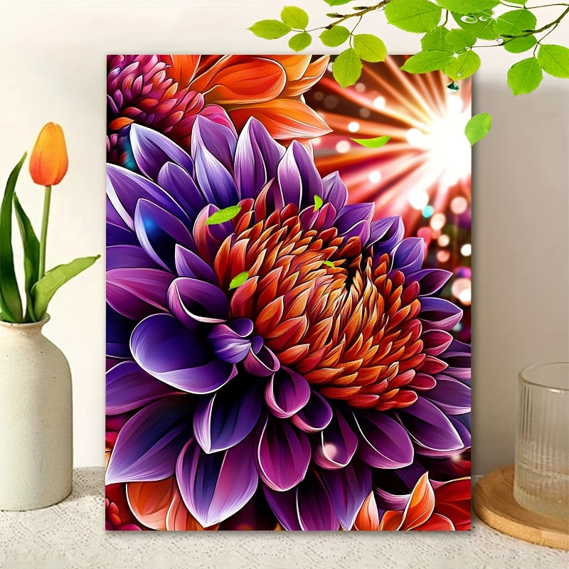 DIY Painting by Numbers Kit Purple Flowers for Beginners