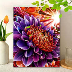 DIY Painting by Numbers Kit Purple Flowers for Beginners