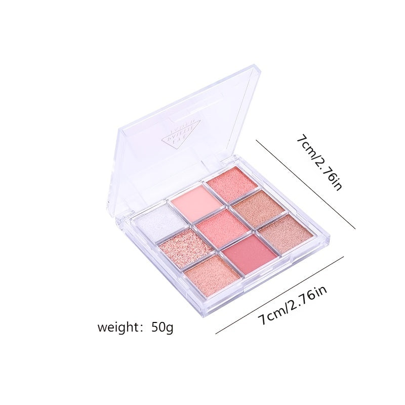 9 Shades Earth Tone Eyeshadow Palette Glitter Pearly Matte High Pigmented