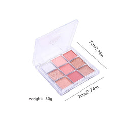 9 Shades Earth Tone Eyeshadow Palette Glitter Pearly Matte High Pigmented