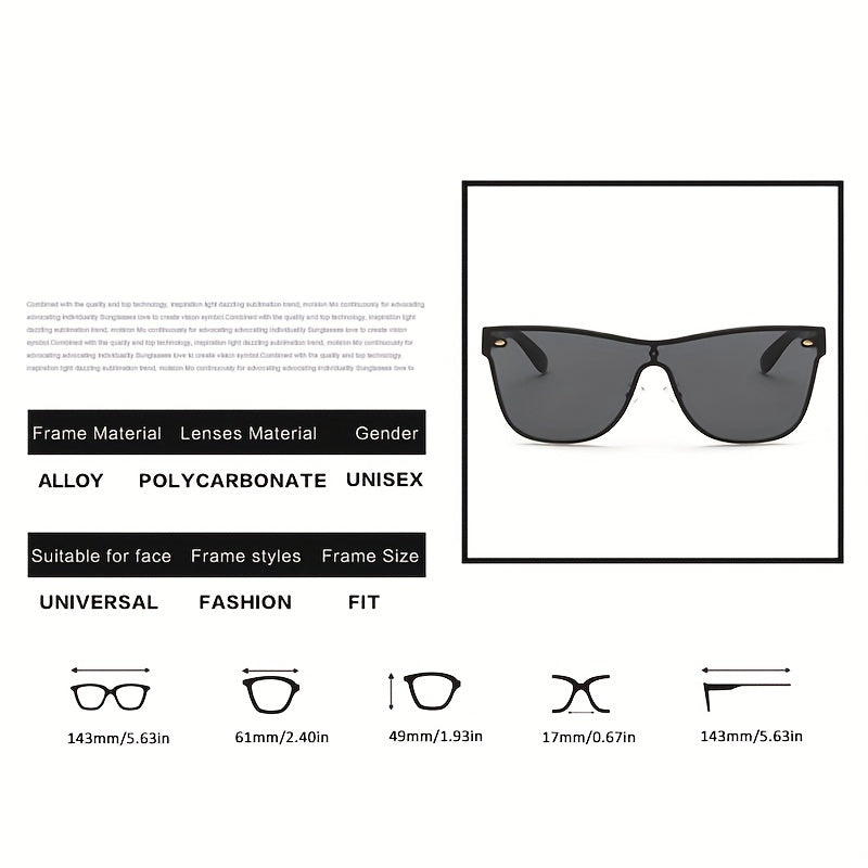 Y2K Retro Frameless Sunglasses Men's Sunshade Anti UV Lightweight Glasses