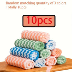 10pcs Microfiber Towels Reusable Cleaning Towels for Kitchen Bathroom Car Window