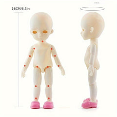 6 Inch Doll with 13 Joints Body and Head, Doll Shoes Included, Random Birthday