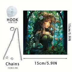 Acrylic Anime Knight Window Decoration Retro Hanging Home Decor